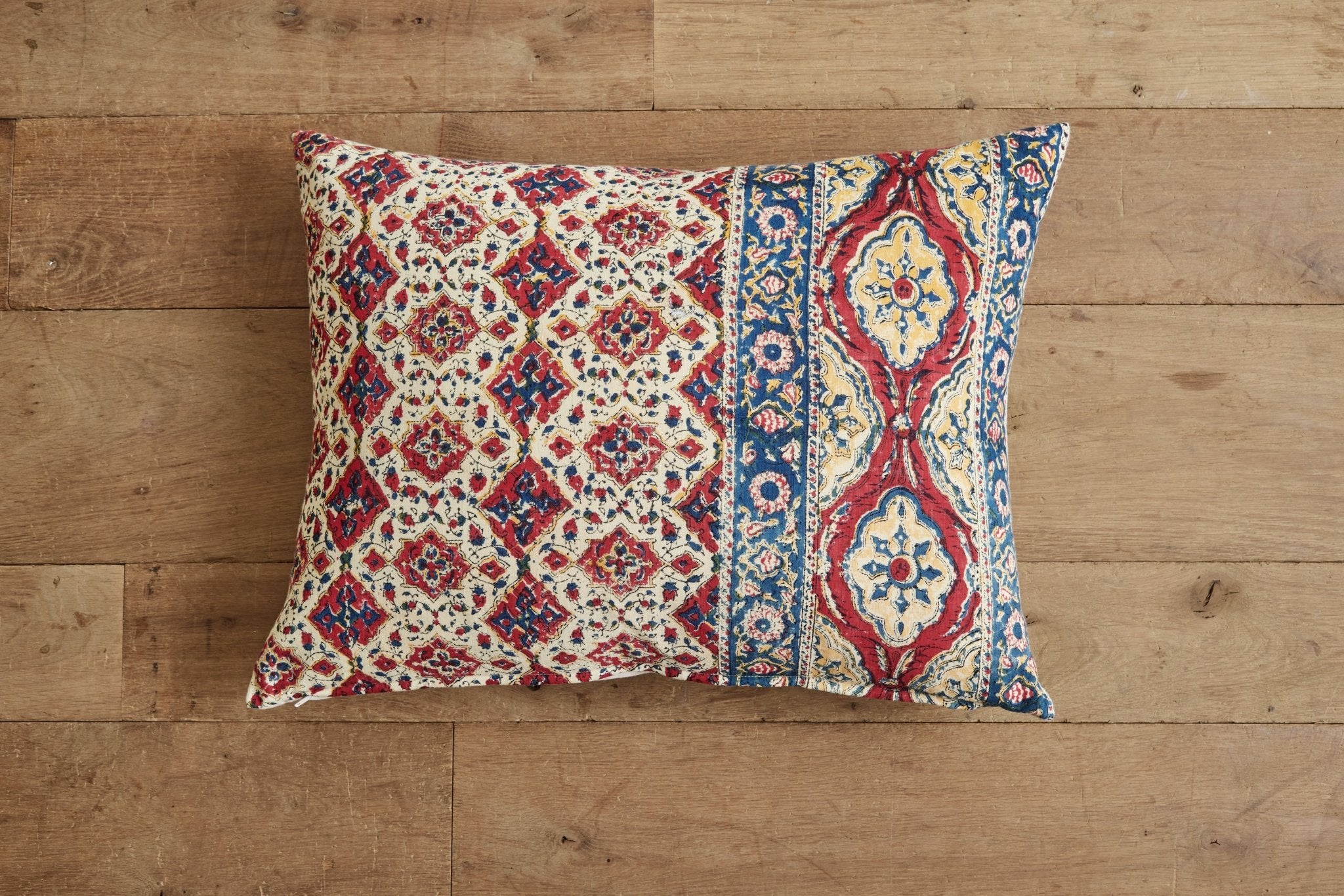 Vintage Handblocked Print Pillow - Nickey Kehoe