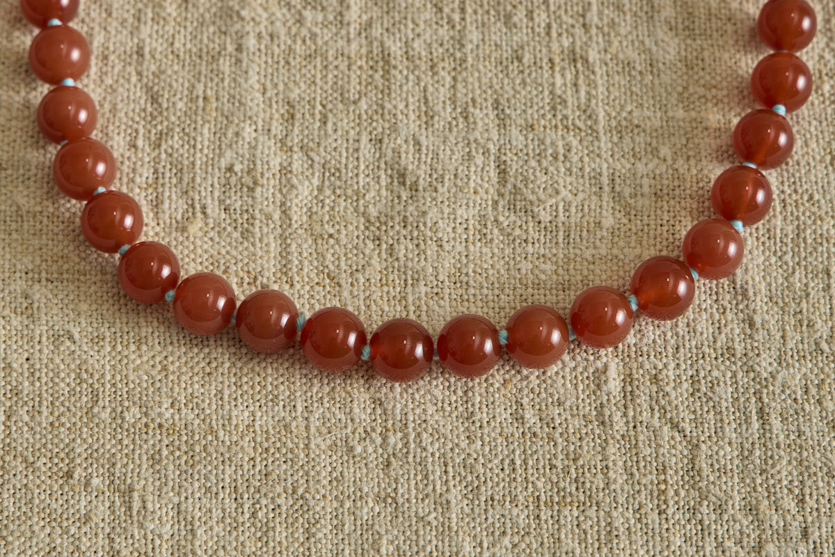 Carnelian & Silver Stone Link Necklace