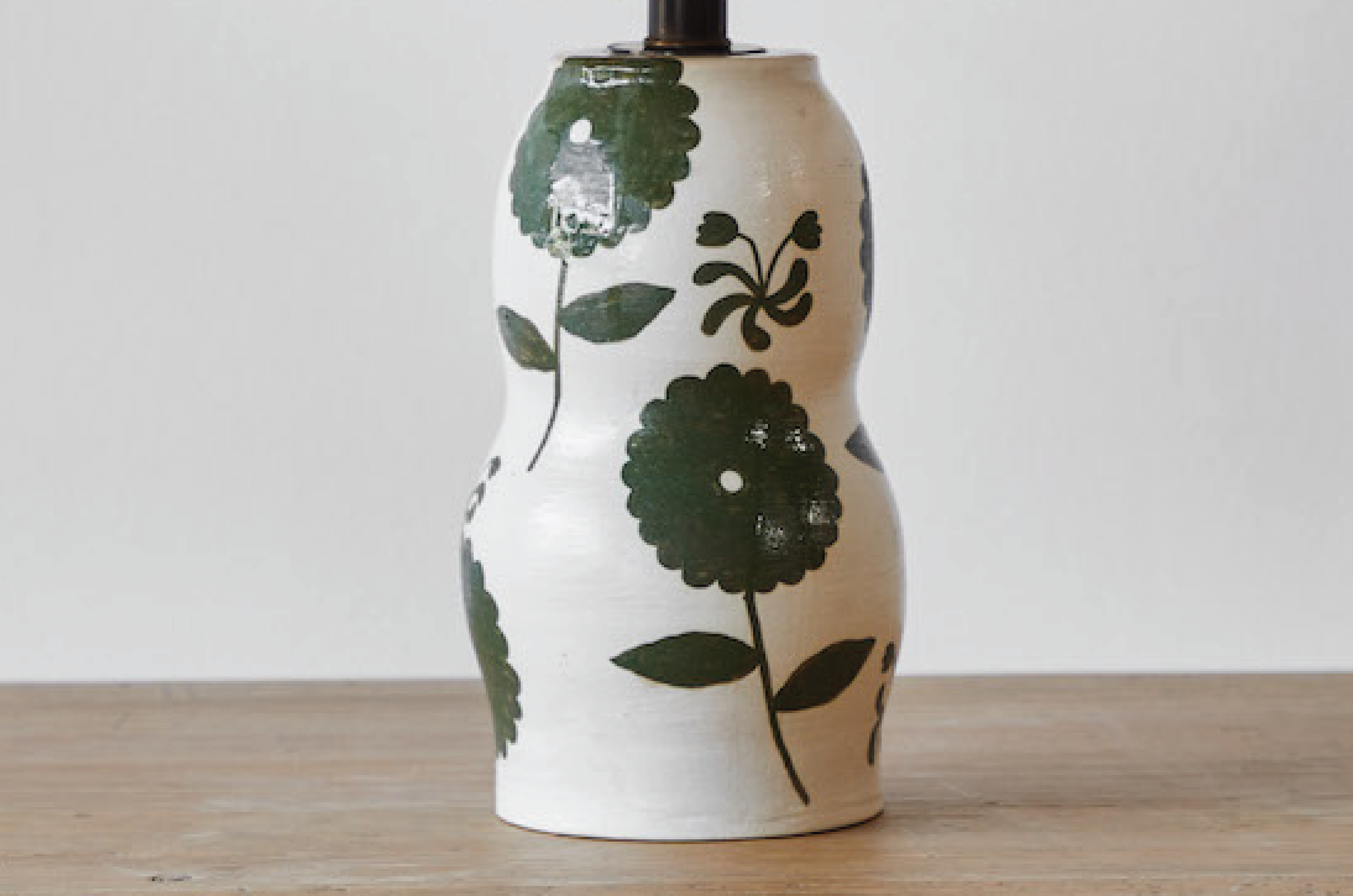 Rebekah Miles, Green Floral Table Lamp