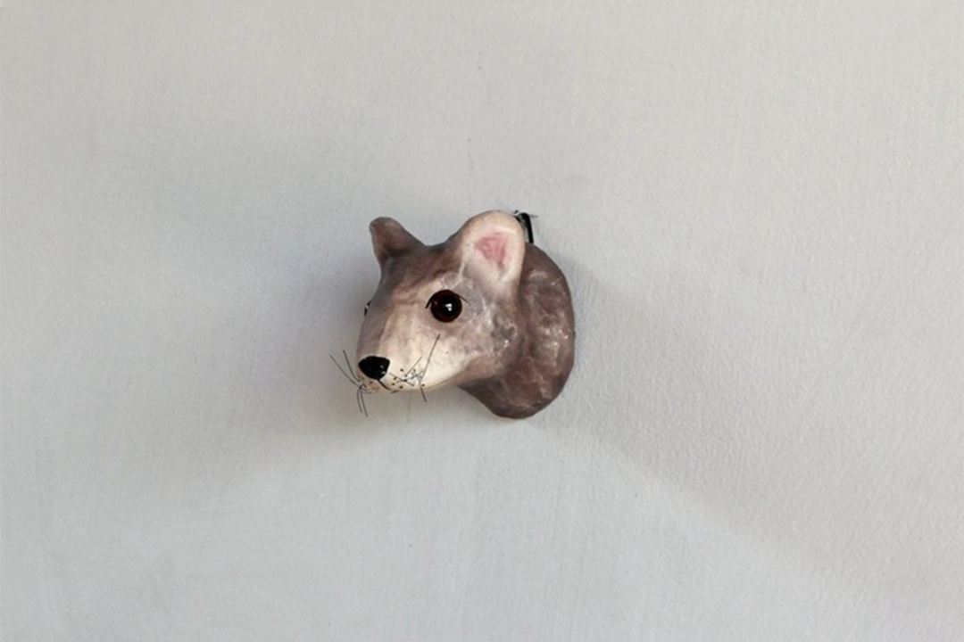 Paper Mâché Taxidermy, Grey Mouse