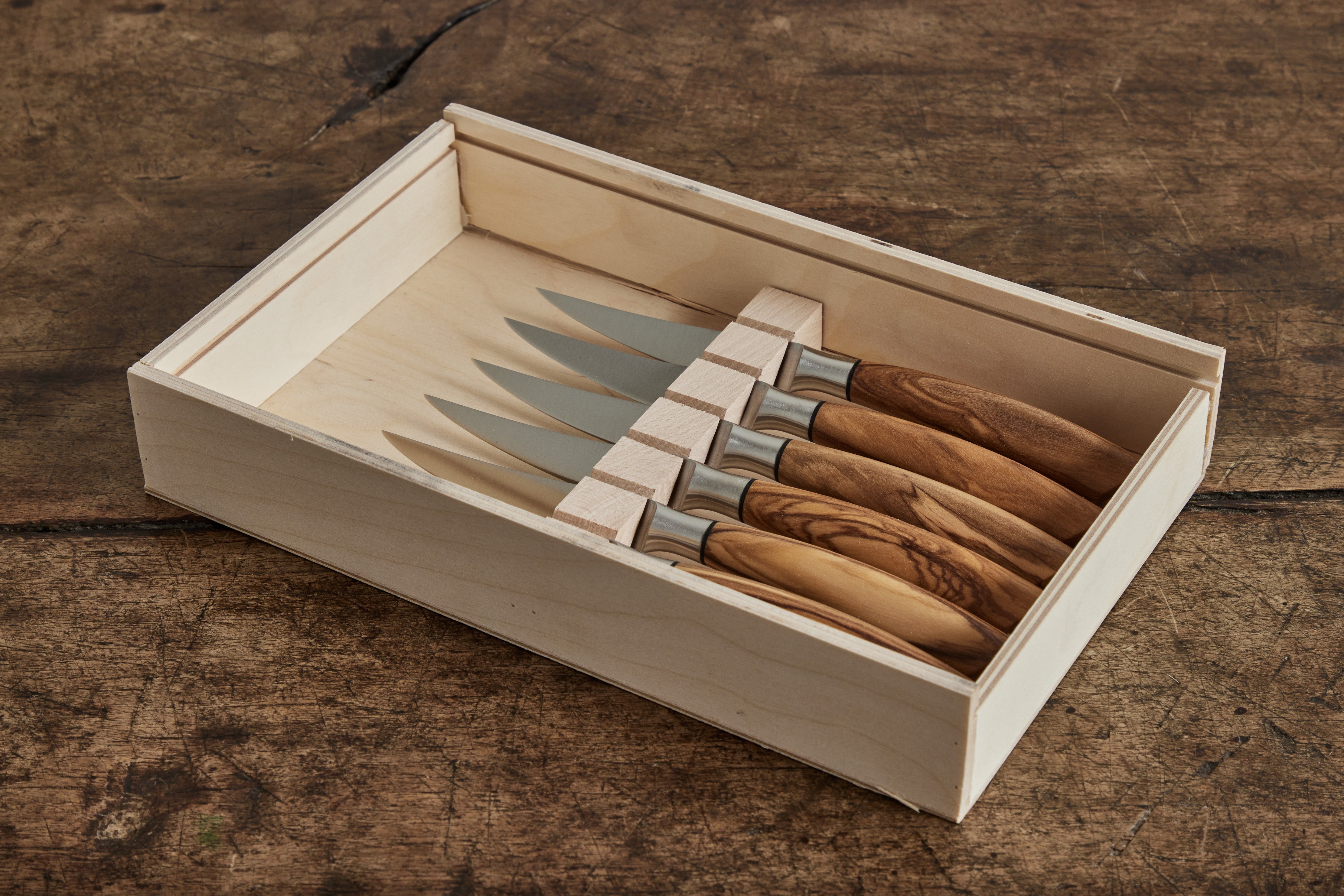 Saladini, Set of 6 Olive Wood Steak Knives – Nickey Kehoe Inc.