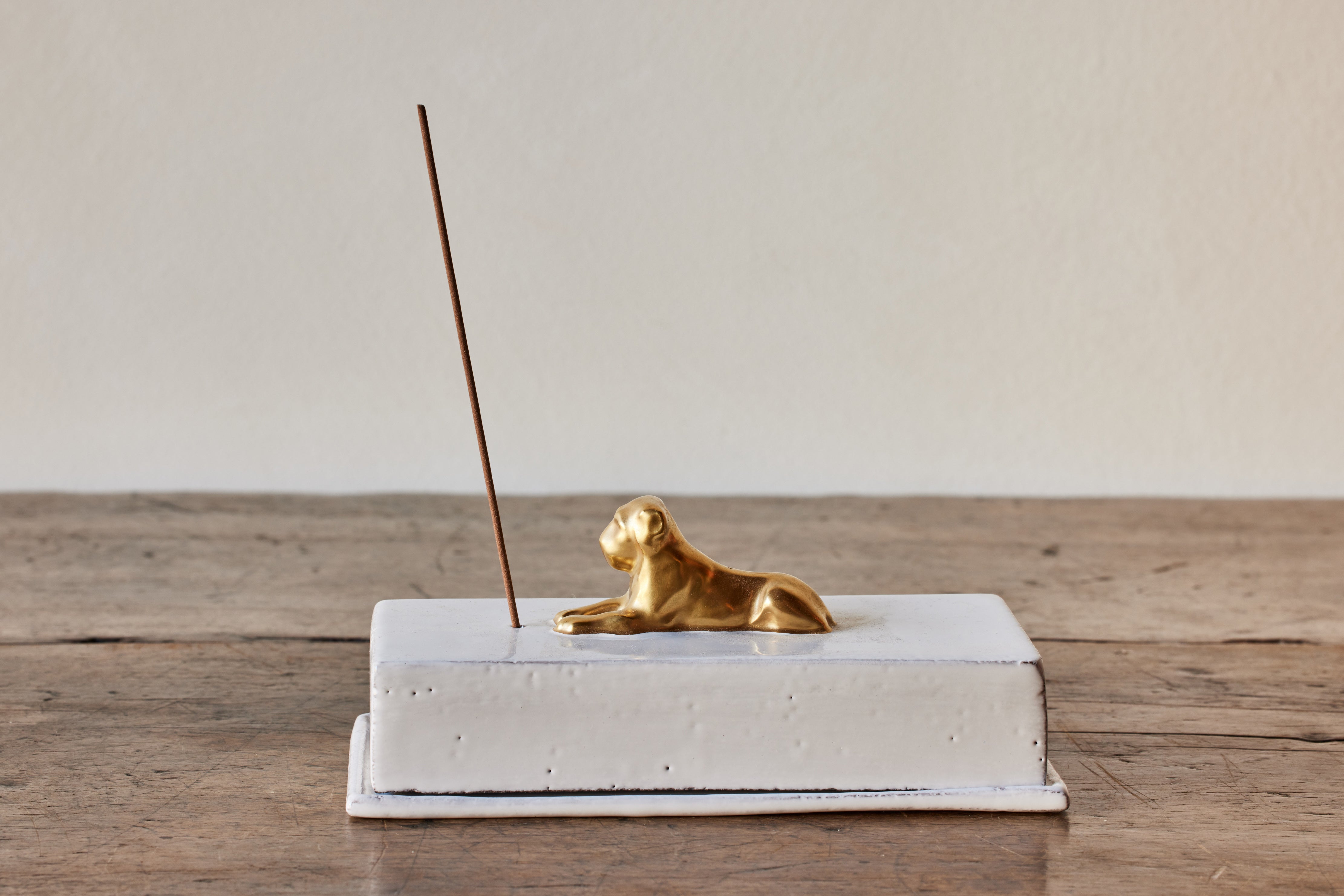 Gold Lion Incense Box & Holder