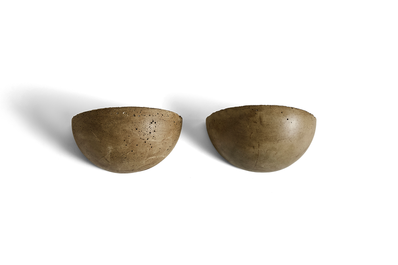 Pair of Brown Cement Sconces