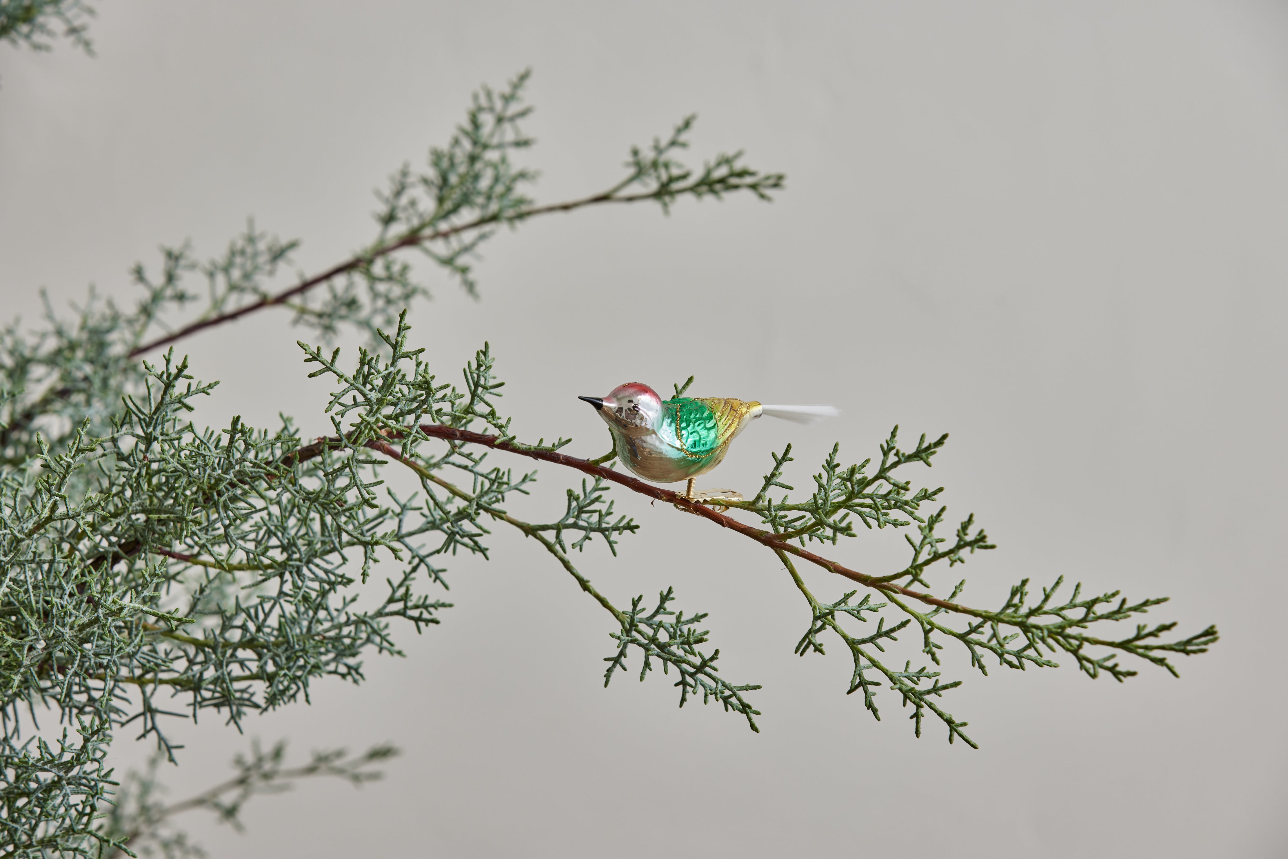 Glass Bird Clip Ornament