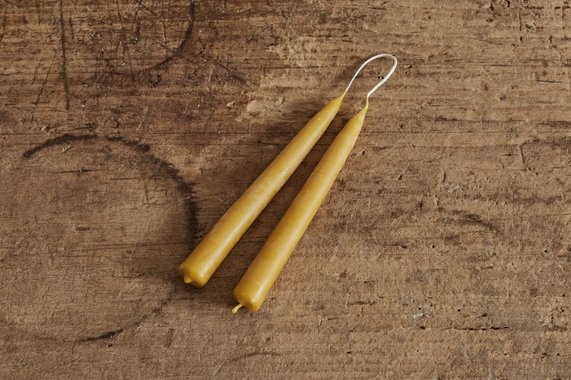 Pair of Beeswax Taper Candles