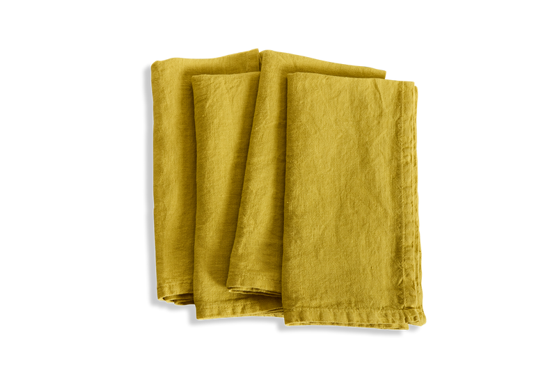 Once Milano Linen Napkins, Citron