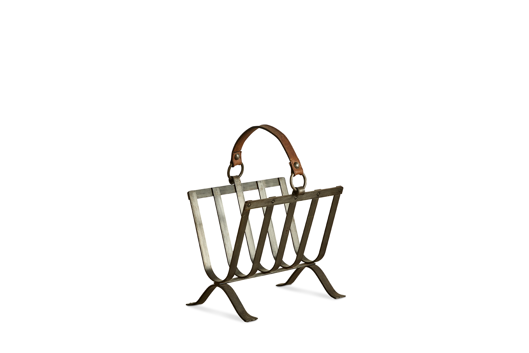 Iron & Leather Magazine Rack (LA)