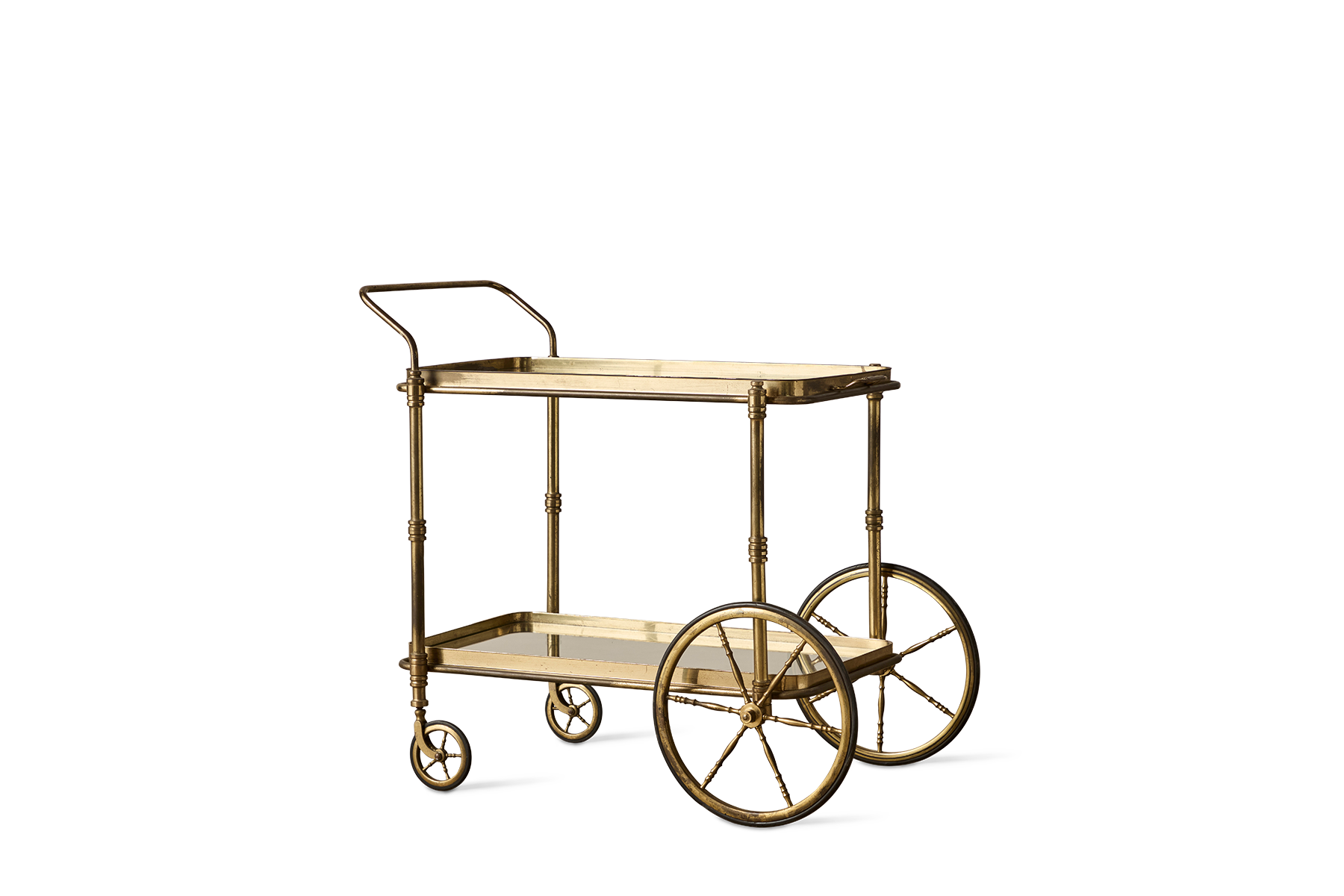 Mid Century Brass Bar Cart (LA)