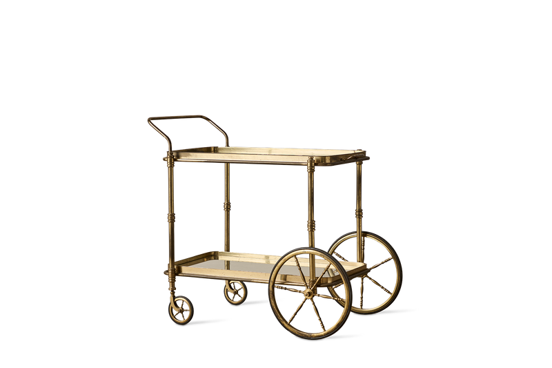 Mid Century Brass Bar Cart (LA)