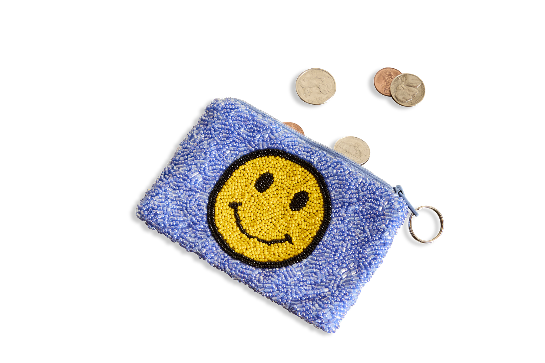 Beaded Smiley Coin Purse