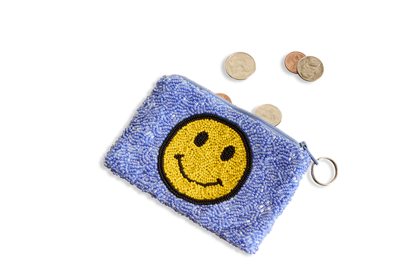 Beaded Smiley Coin Purse