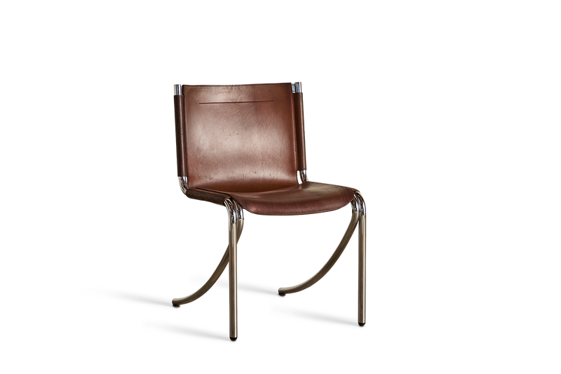 Leather & Chrome Chair (LA)