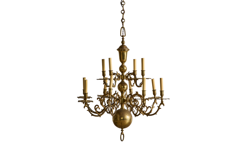 Dutch Brass Chandelier