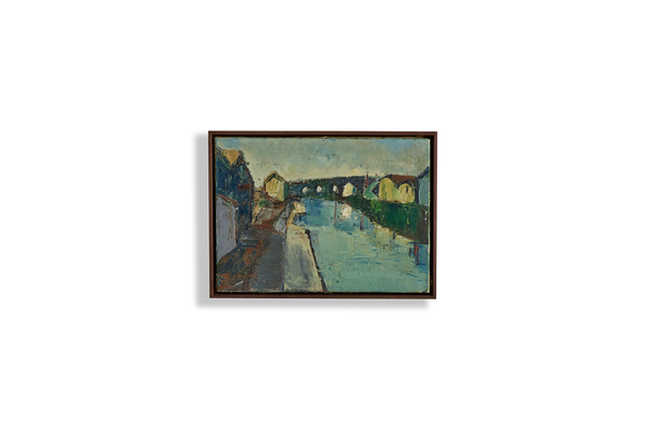 River Town Oil Painting