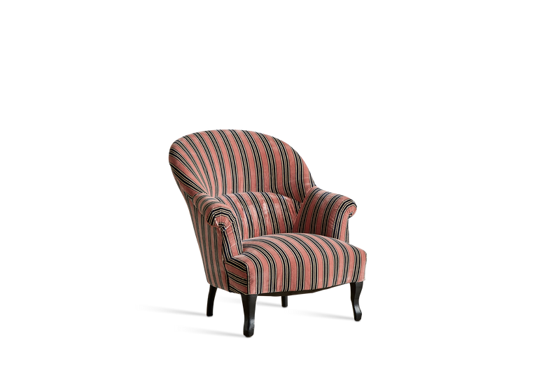 Pair of Velvet Striped Crapaud Chairs