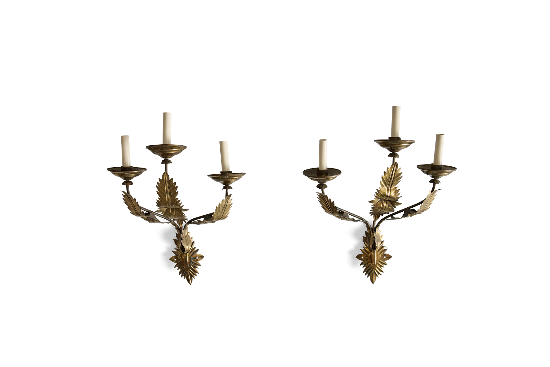 Pair of Brass Sconces
