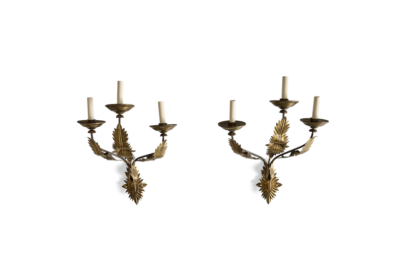 Pair of Brass Sconces