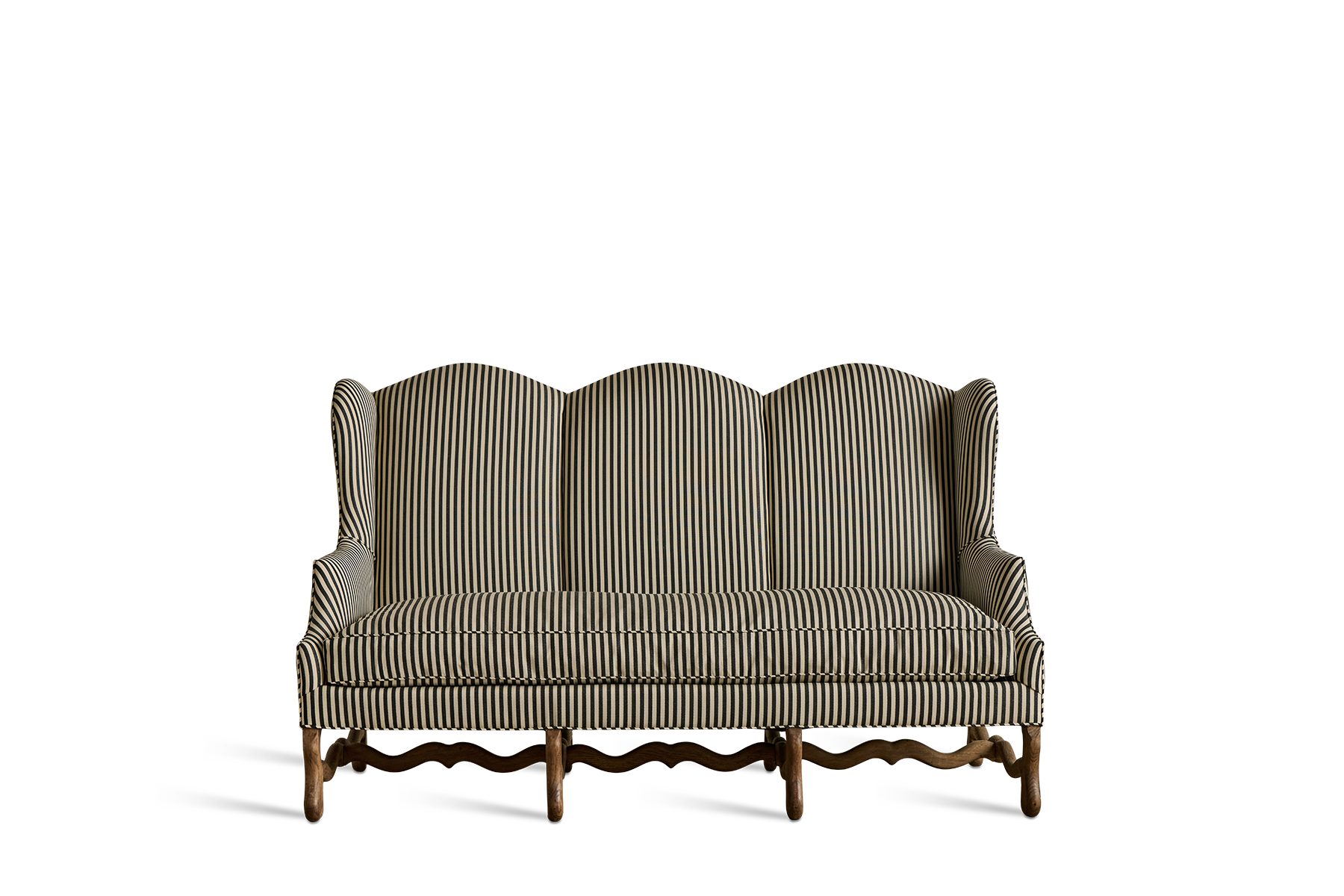 Striped High Back Sofa