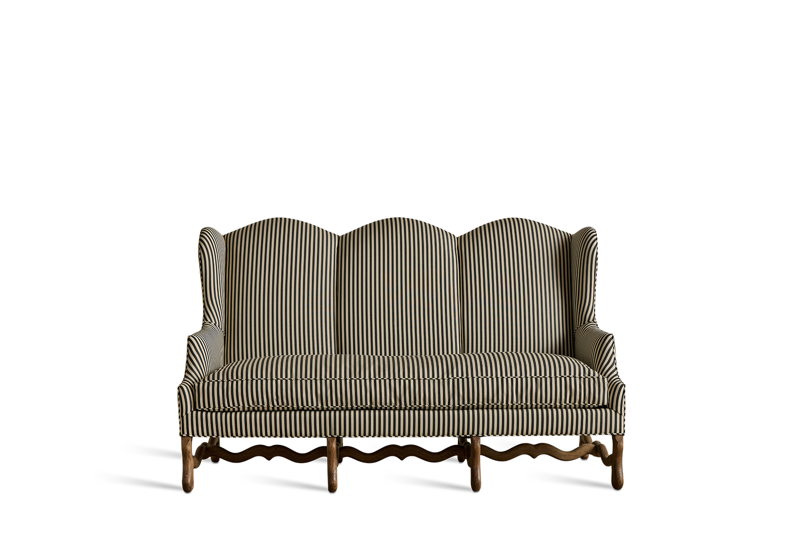 Striped High Back Sofa – Nickey Kehoe