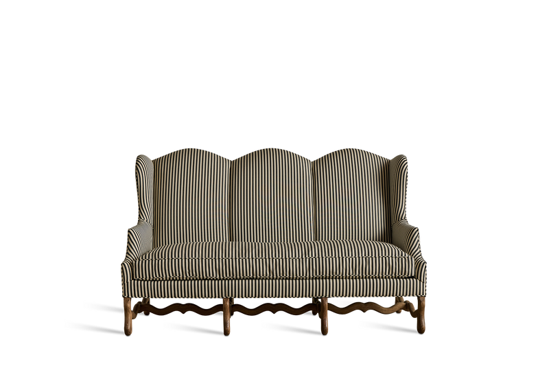 Striped High Back Sofa – Nickey Kehoe