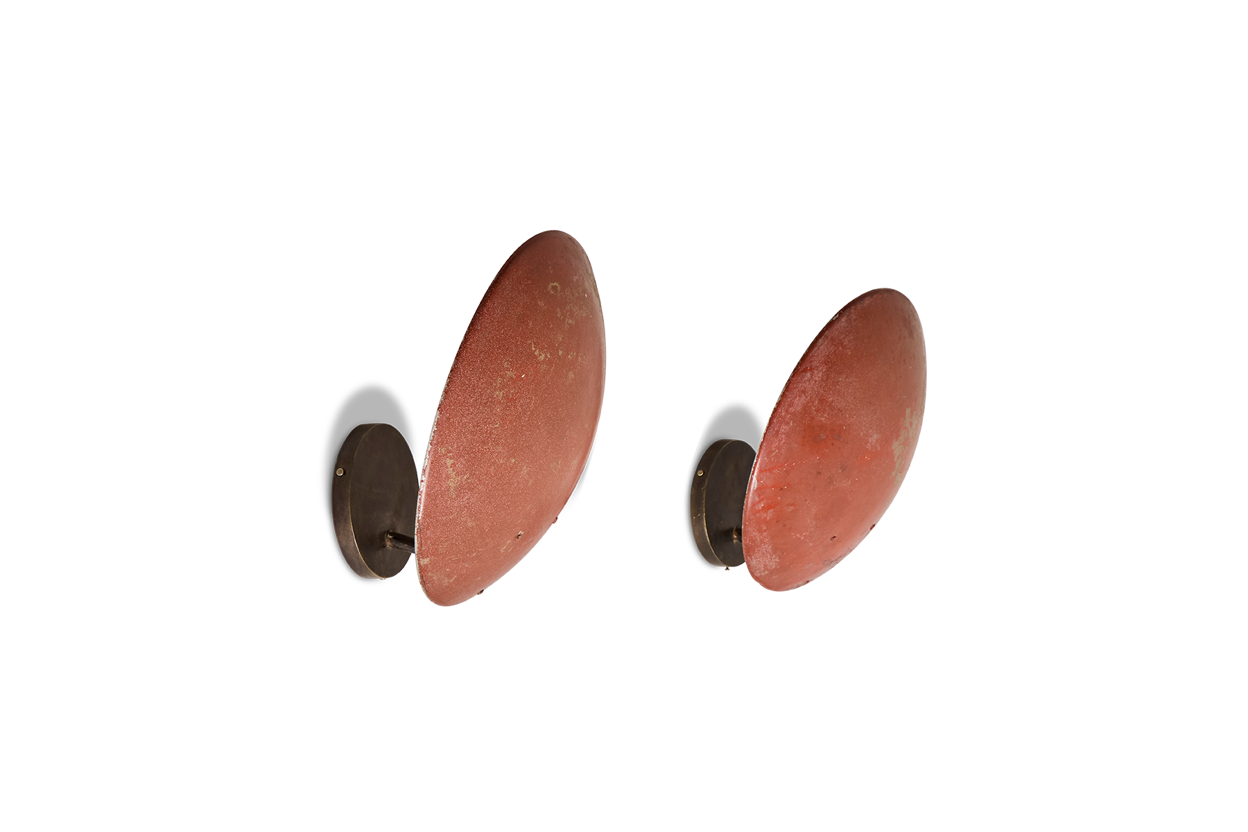 Pair of Red Dome Sconces