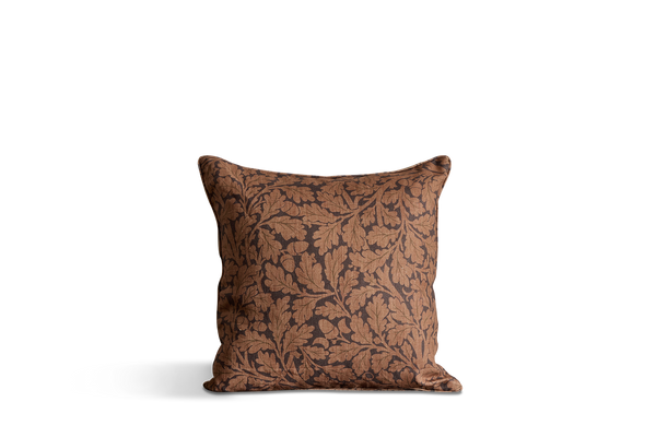 Linen Pillow in Quercus, Aubergine