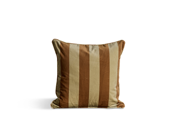 Velvet Pillow in Camelot Stripe, Ginger