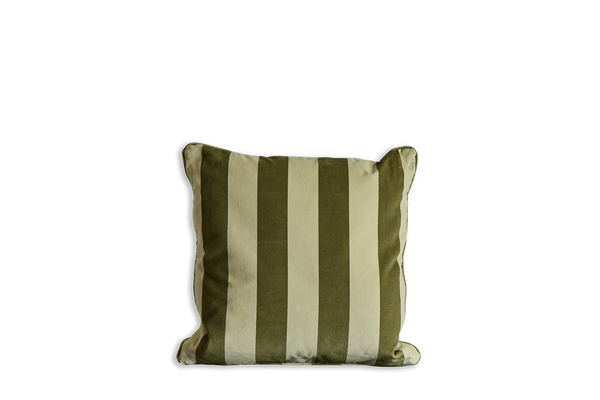 Velvet Pillow in Camelot Stripe, Juniper