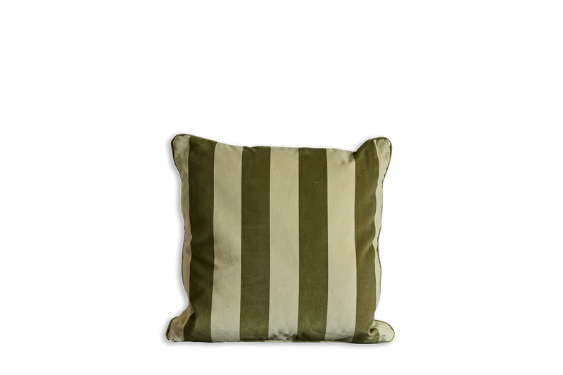 Velvet Pillow in Camelot Stripe, Juniper