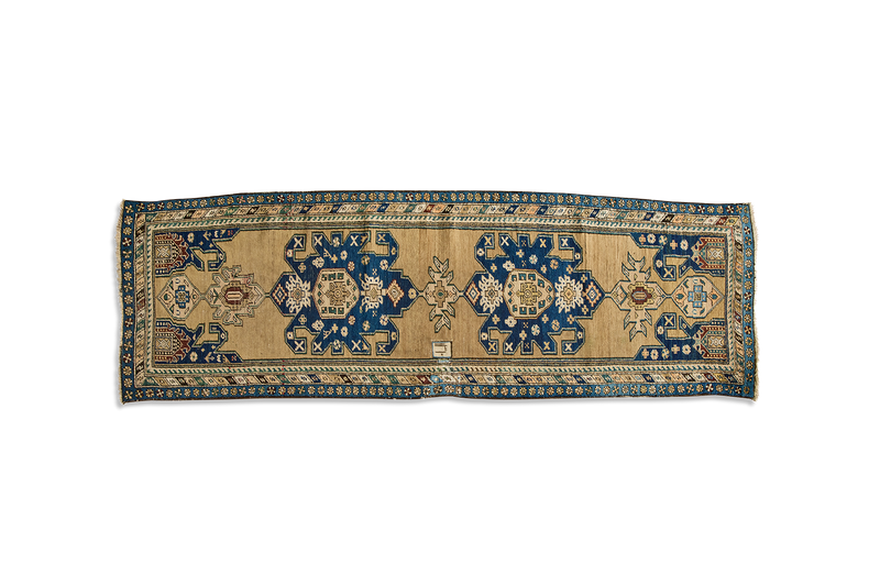 Blue & Gold Persian Runner 3’4 X 10’2