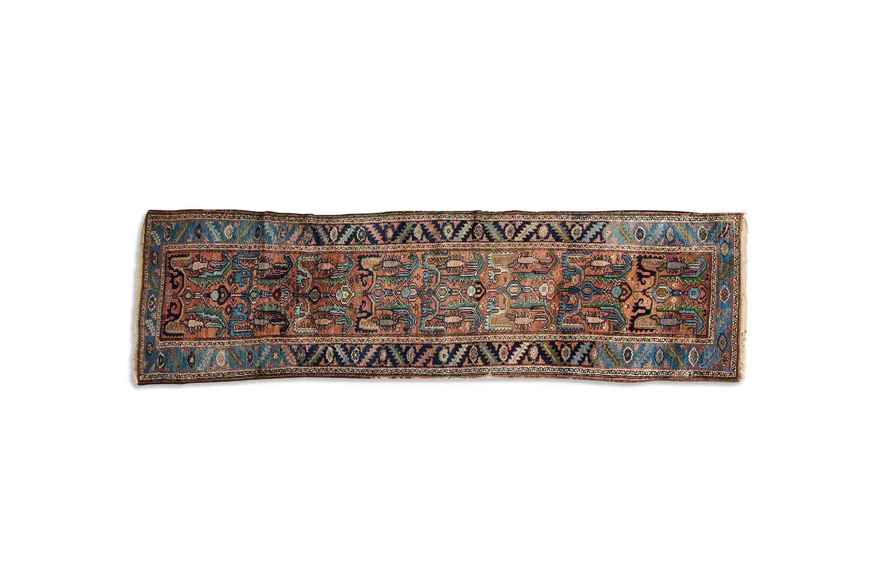 Blue & Bluish Tribal Runner 3’3 x 10’4