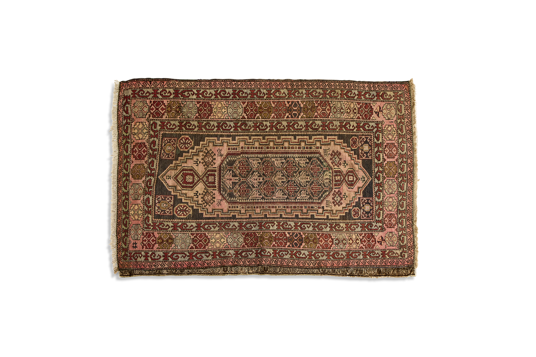 Brown & Blush Tribal Rug 4’8 X 7’