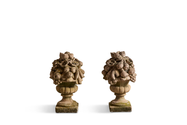 Pair of Terracotta Fruit Sculptures