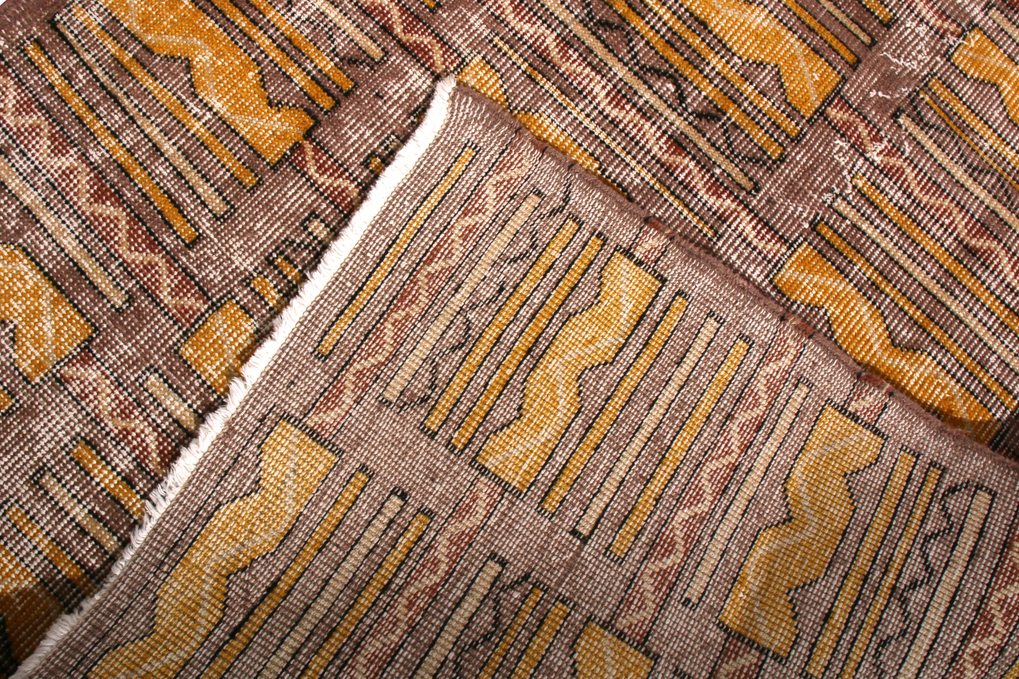 Brown & Gold Geometric Rug 3’5 x 6’