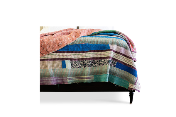 Multicolor Kantha Quilt (Reversible)