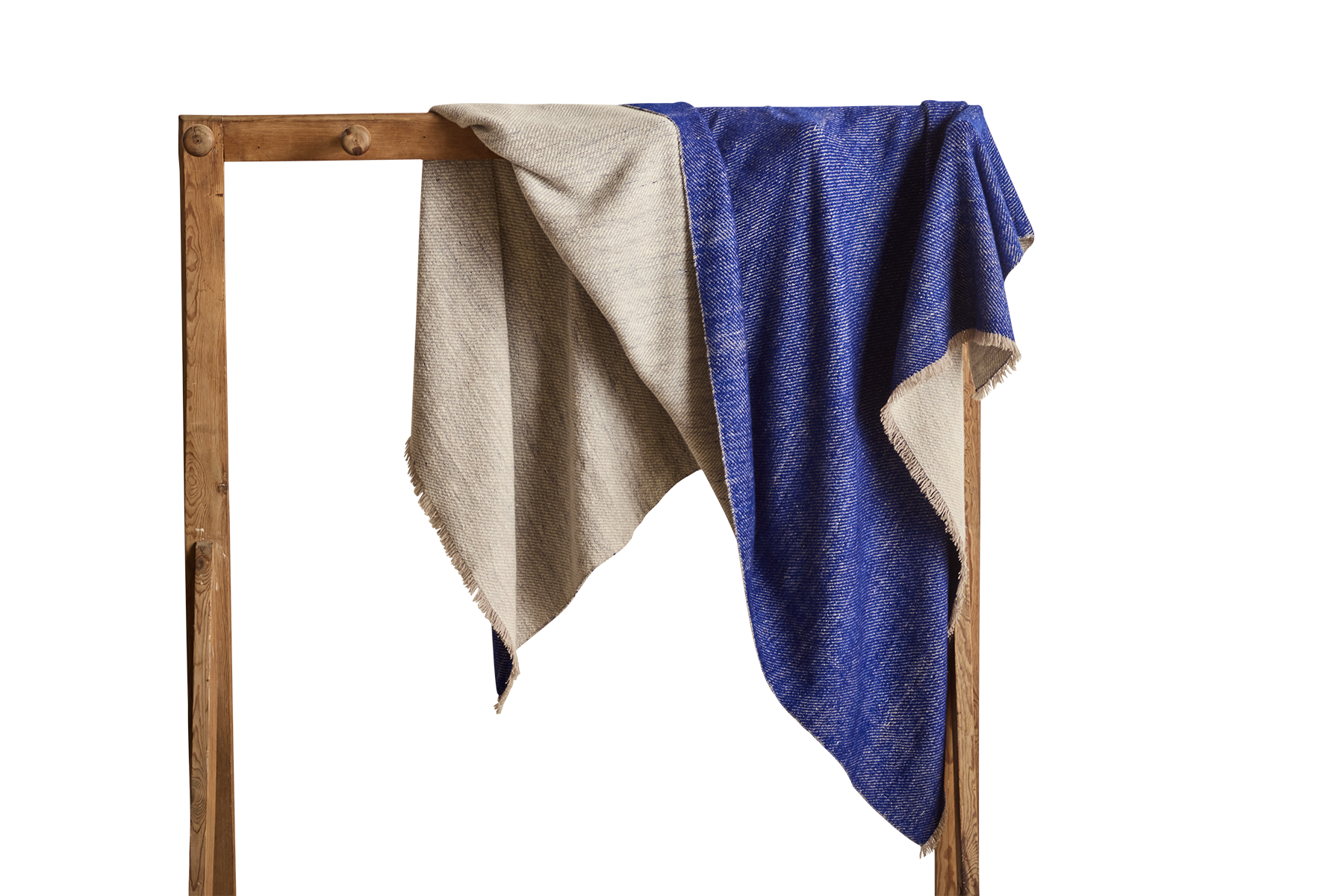 Cashmere Throw in Blue Ivory