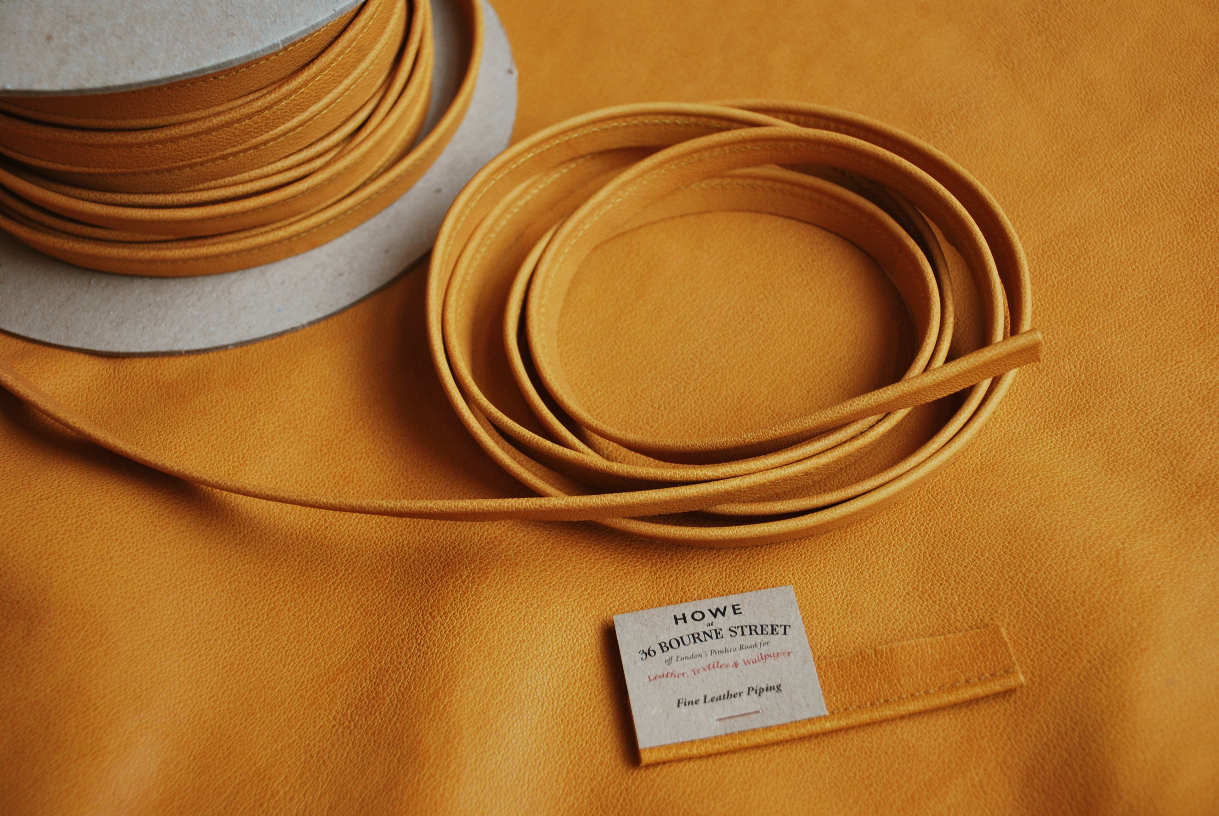 Fine Leather Piping, Butternut
