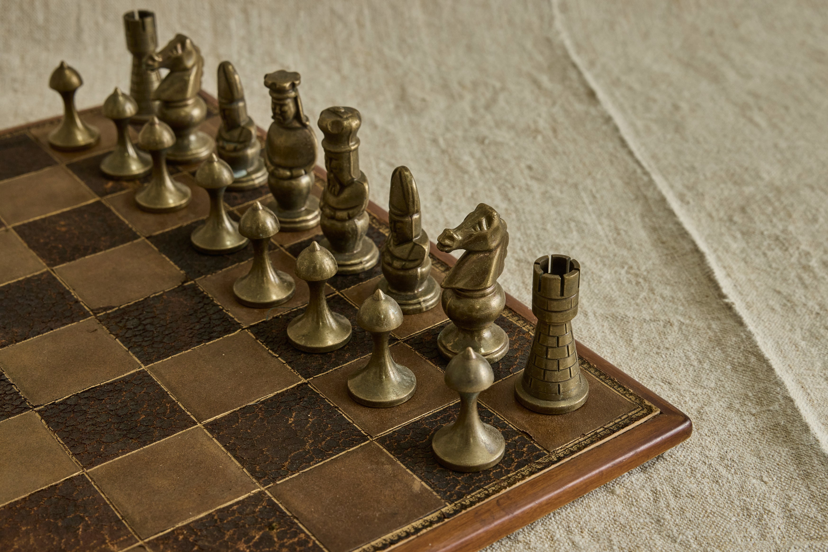 Leather & Wood Chess Board