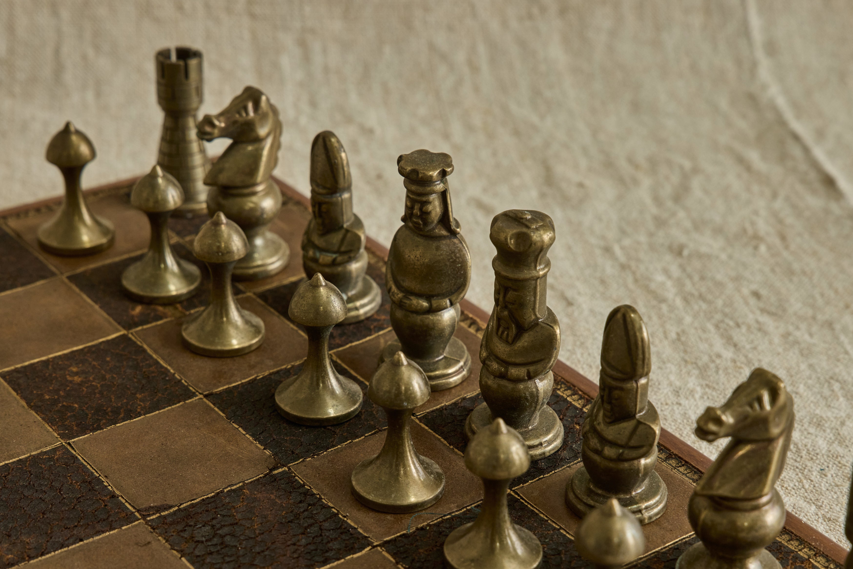 Leather & Wood Chess Board