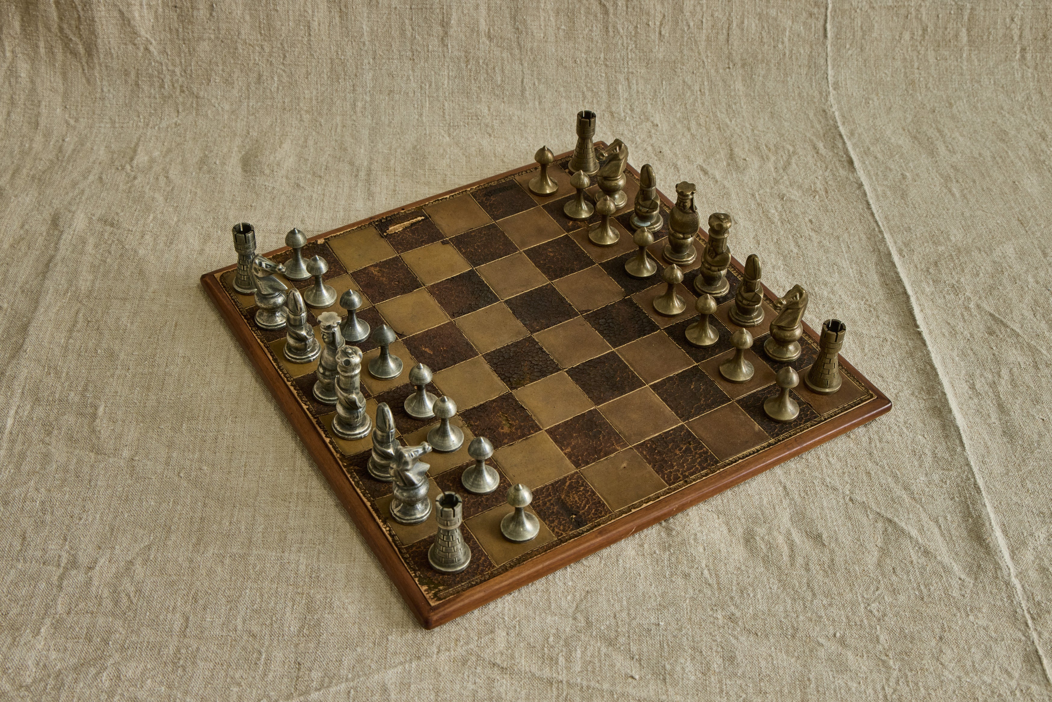 Leather & Wood Chess Board