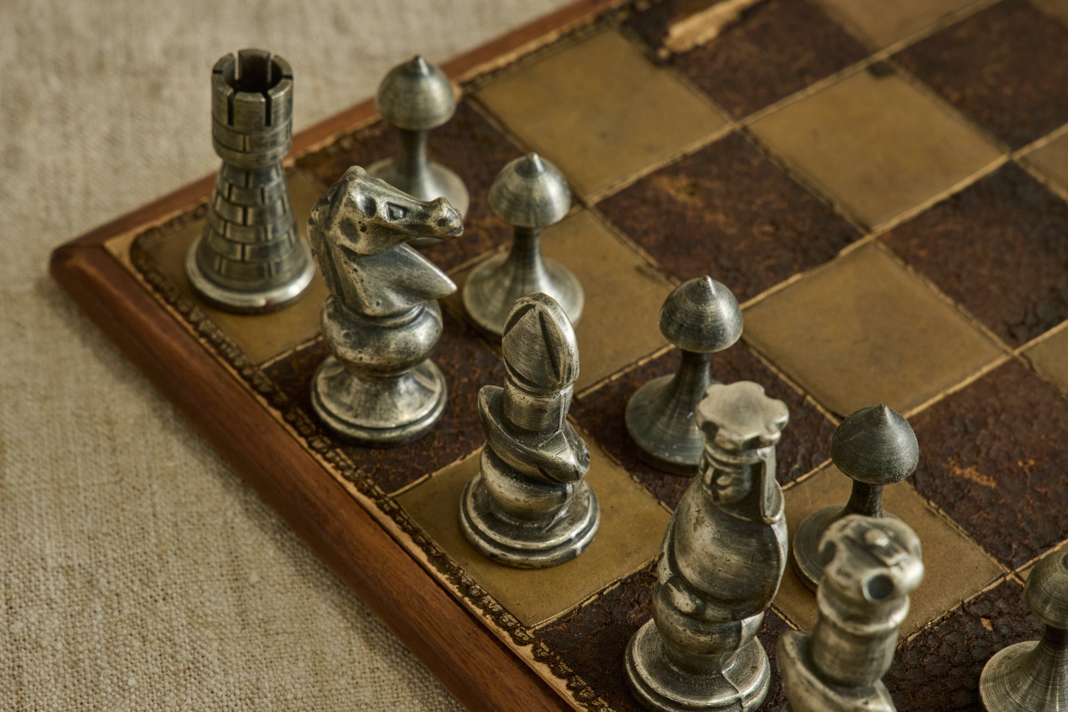 Leather & Wood Chess Board