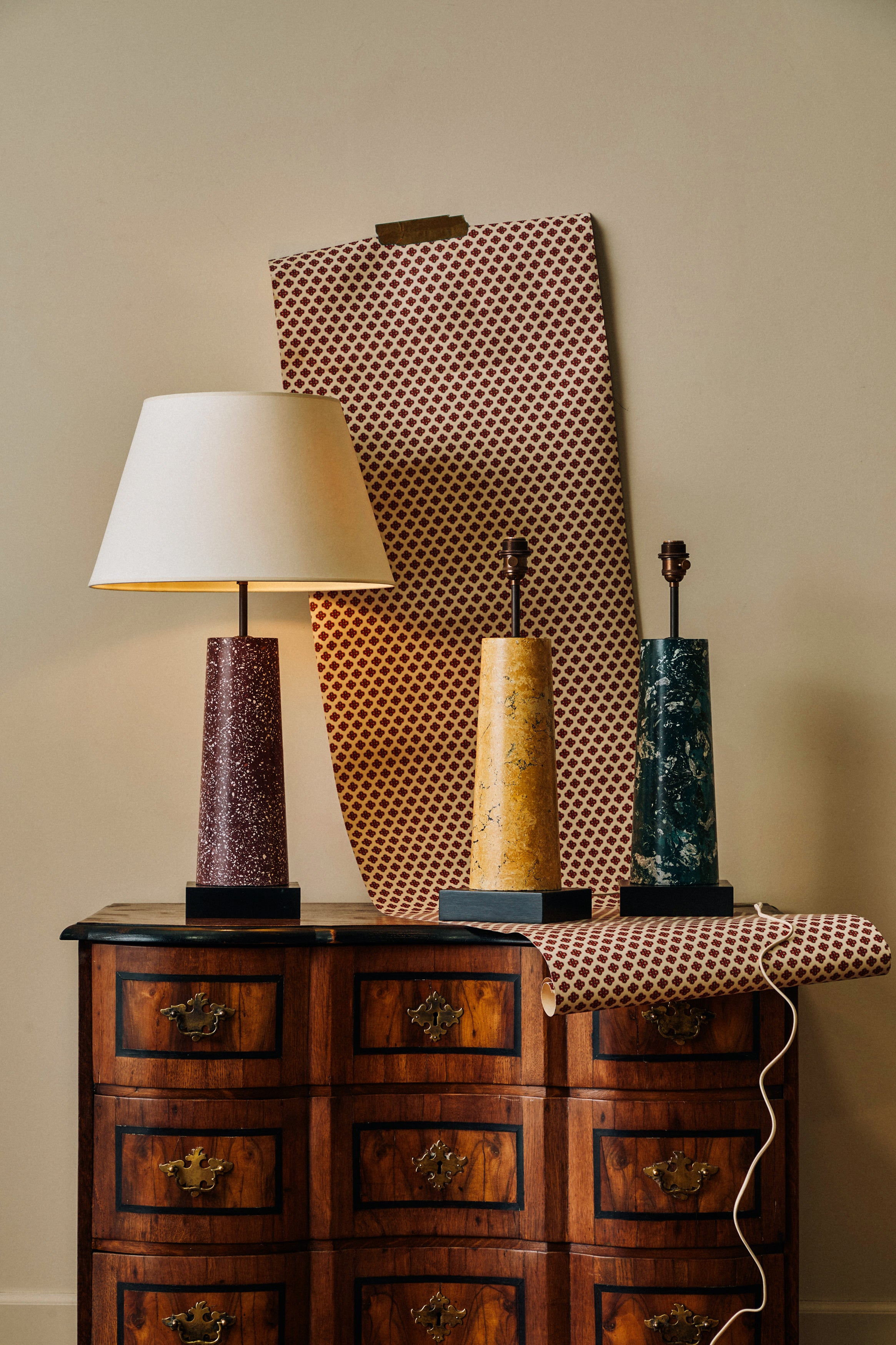 Scagliola Table Lamp, Porphyry