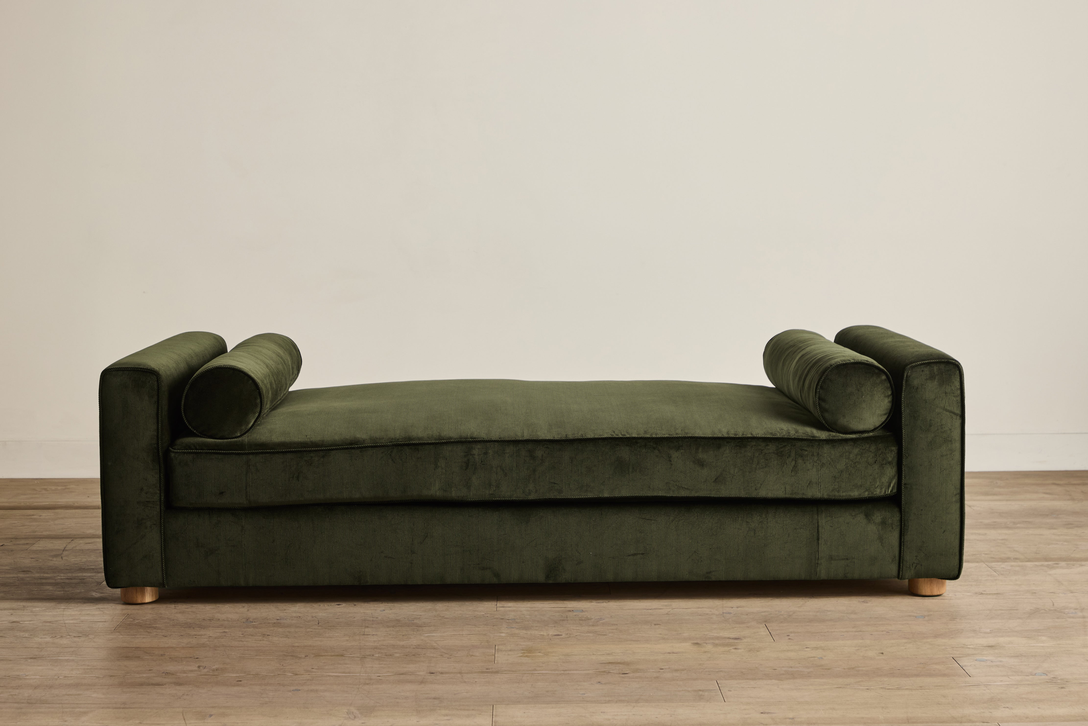 Shown in Holland & Sherry Dark Olive Corduroy and Natural Oak 