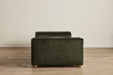 Shown in Holland & Sherry Dark Olive Corduroy and Natural Oak 