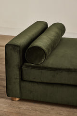 Shown in Holland & Sherry Dark Olive Corduroy and Natural Oak 
