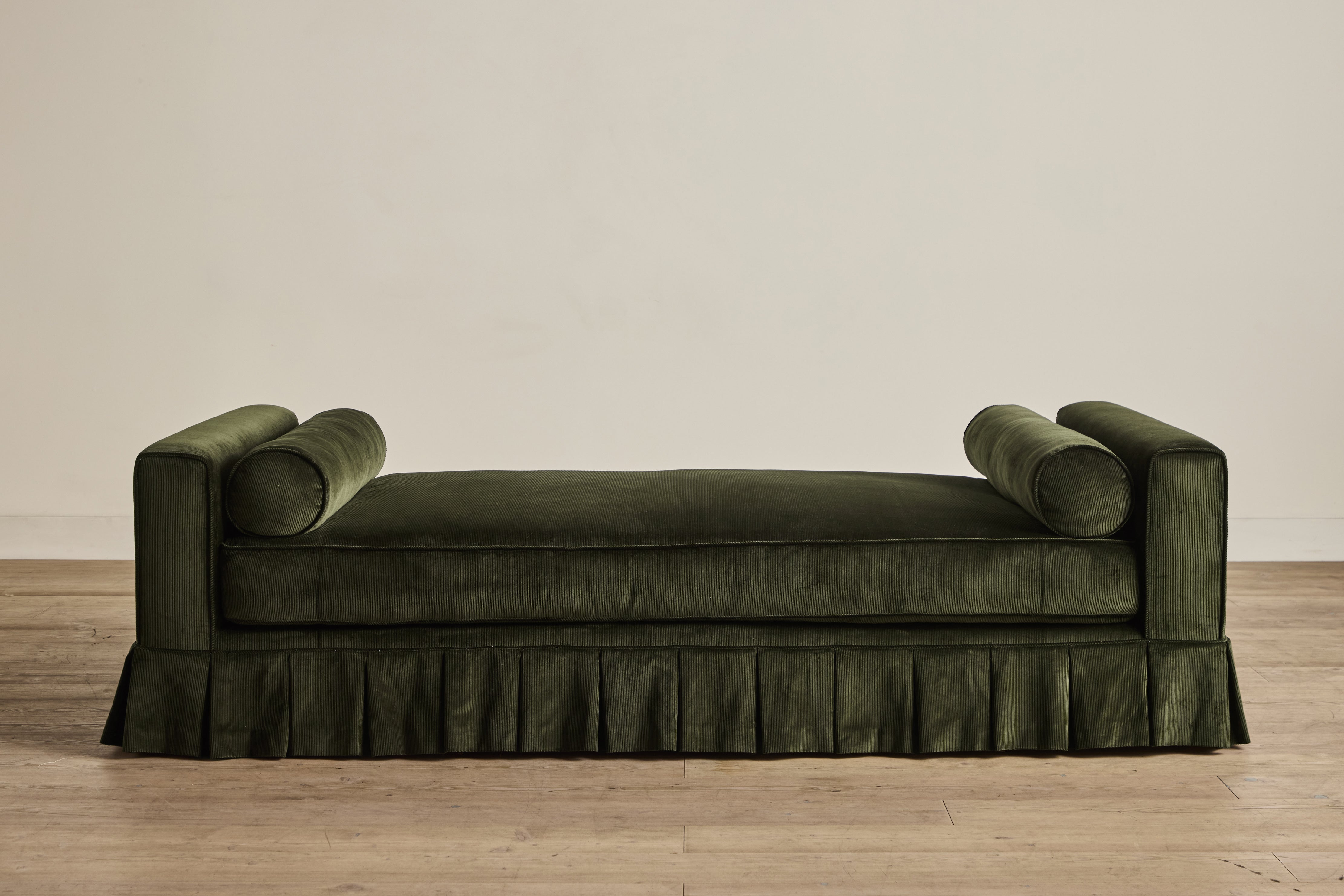 Shown in Holland & Sherry Dark Olive Corduroy and Natural Oak 