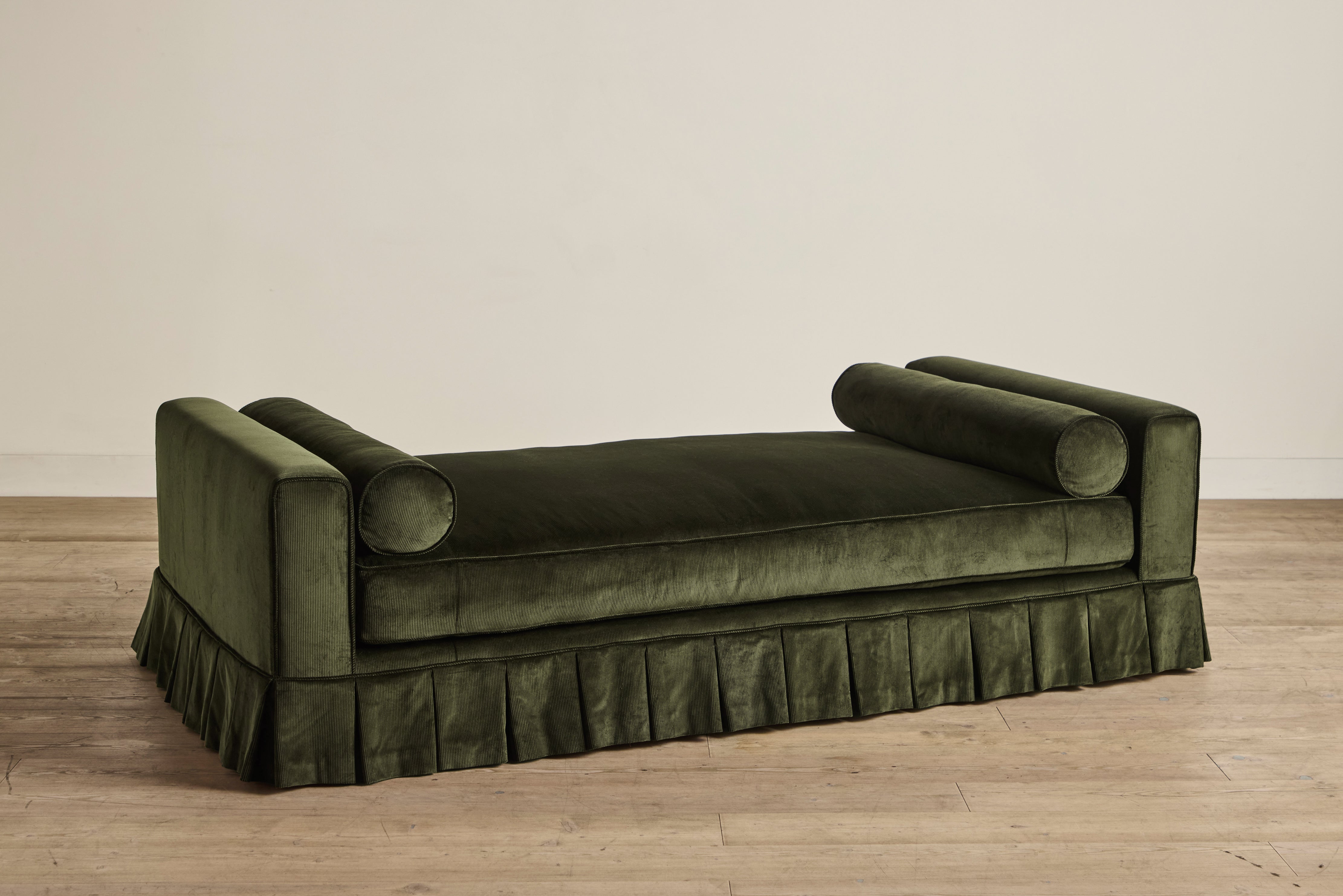 Shown in Holland & Sherry Dark Olive Corduroy and Natural Oak 