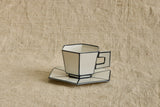 Carte Blanche Espresso Cup & Saucer in White & Black
