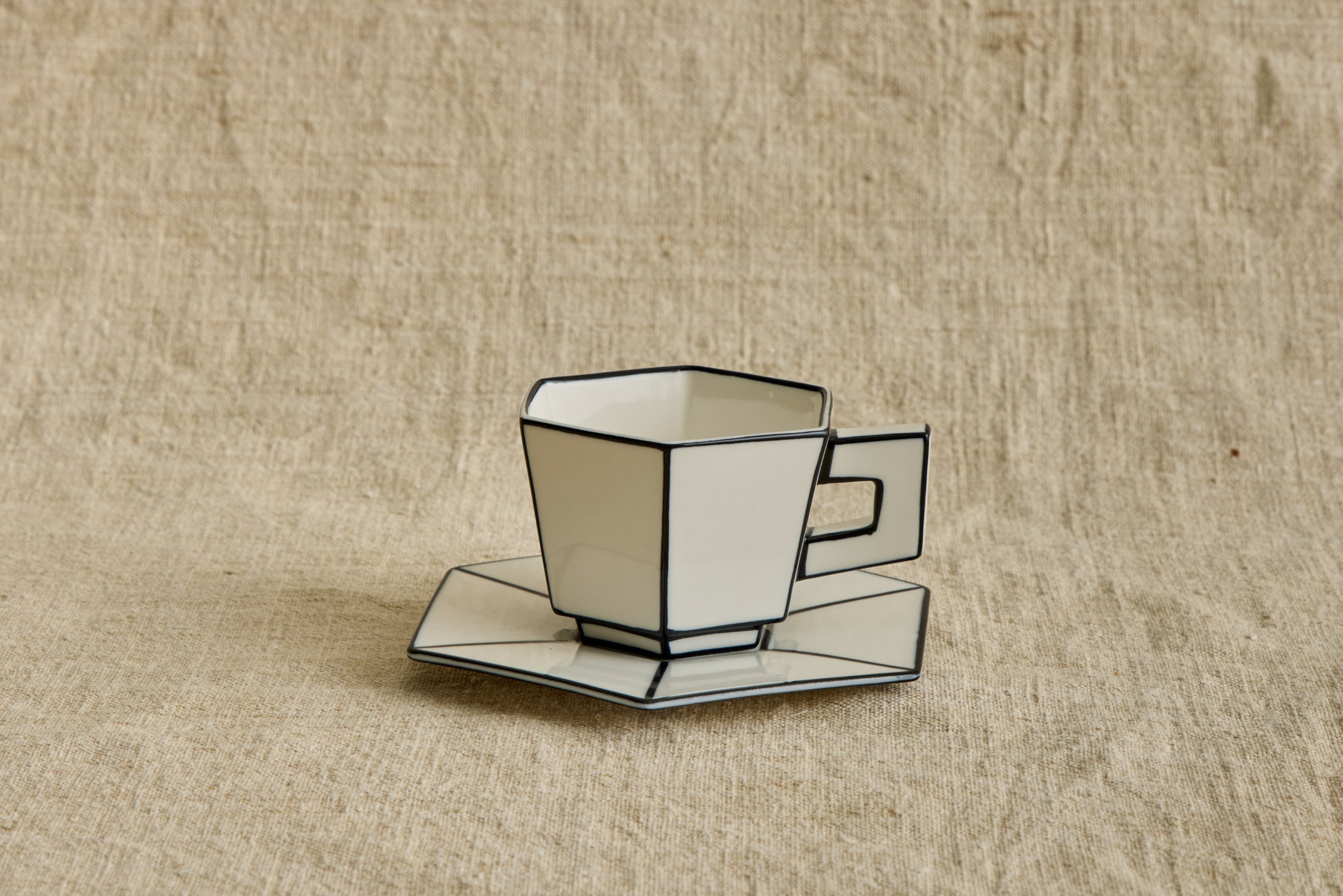 Carte Blanche Espresso Cup & Saucer in White & Black