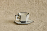 Carte Blanche Espresso Cup & Saucer in White & Black